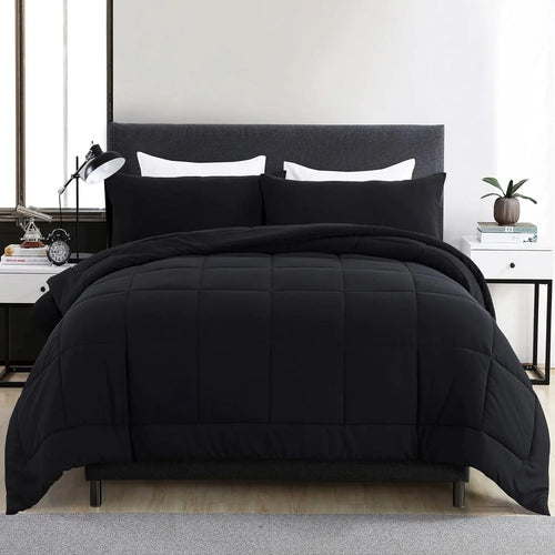 Warm Fall & Winter Checkered Down Alternative Comforter Set, 1 Comforter & 2 Pillowcases