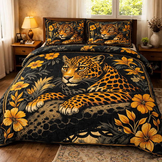Midnight Floral Leopard Duvet Cover Set GFTOHD13615