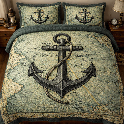 Vintage Anchor Map Duvet Cover Set GFTOHD13656